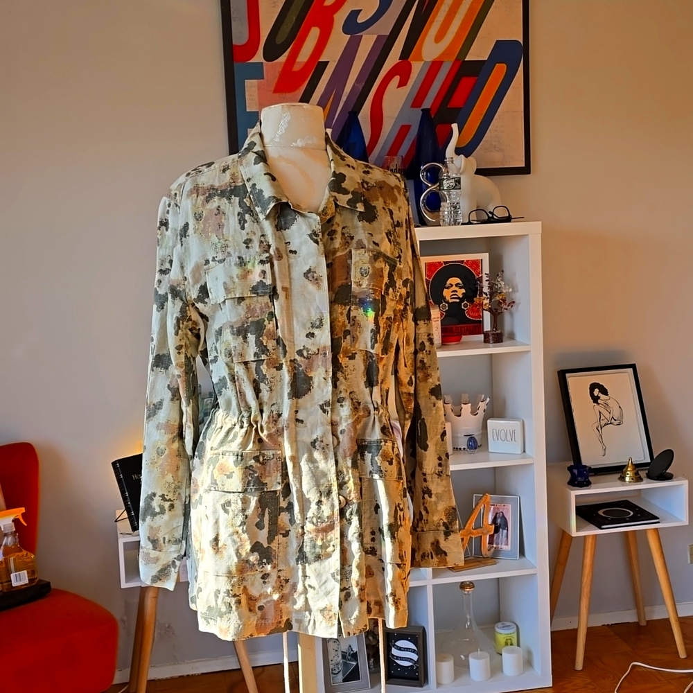 Rails Camo Cargo Linen Jacket Sz. Large